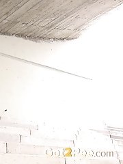 15 pictures - Sexy babe pisses off the edge of white steps