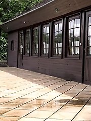 15 pictures - Gorgeous blonde sprays her pee over the ground