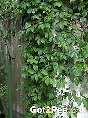 15 pictures - Gorgeous babe is desperate to pee outside