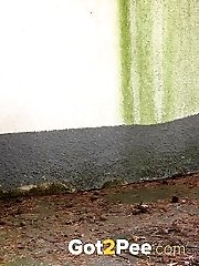 15 pictures - Pretty girl squats to piss while outside