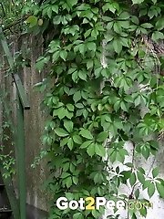 15 pictures - Gorgeous babe is desperate to pee outside