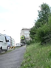 15 pictures - Outdoor pissing for hot babe in black denims