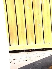 15 pictures - Raven haired babe leaves a piss puddle outside