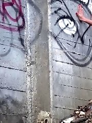 15 pictures - Pretty girl crouches on the soil to pee