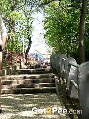 15 pictures - Outdoor pissing for stunning European