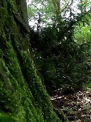 15 pictures - Sexy blonde pees in the forest