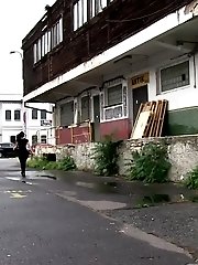 15 pictures - Stunning brunette is desperate to pee outside