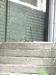 15 pictures - Stunning brunette is desperate to pee outside