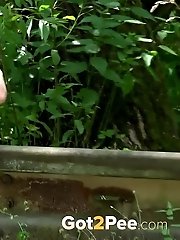 15 pictures - Public pissing for gorgeous blonde in a dress