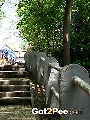 15 pictures - Outdoor pissing for stunning European