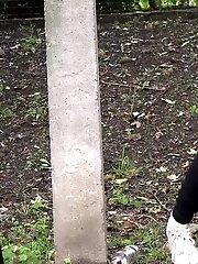 15 pictures - Sexy blonde takes a break from work to piss