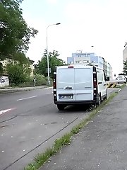 15 pictures - Outdoor pissing for hot babe in black denims