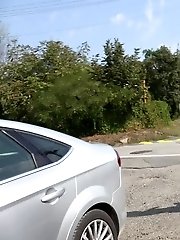 15 pictures - Cute European girl squats and pees over the ground