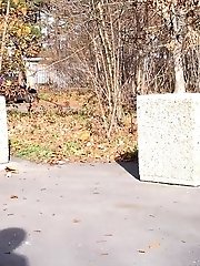 15 pictures - Pretty blonde in boots pisses on the ground