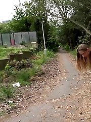 15 pictures - Big boobed babe pisses while outside jogging