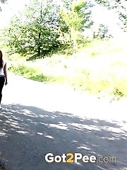 15 pictures - Hot babe Lucka pisses in public