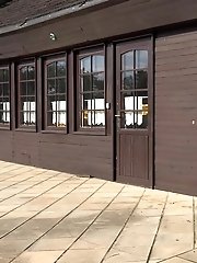 15 pictures - Outdoor pissing for pretty babe who pees in a well