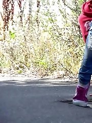 15 pictures - European in glasses squats to piss by railway