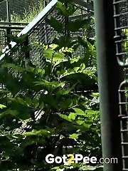 15 pictures - Outdoor pissing near the tennis courts for cutie