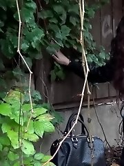 15 pictures - A shy brunette takes a few attempts to pee