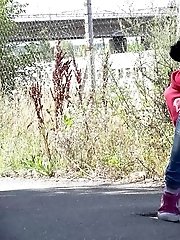 15 pictures - European in glasses squats to piss by railway